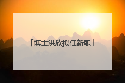 博士洪欣拟任新职