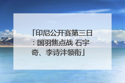 印尼公开赛第三日：国羽焦点战 石宇奇、李诗沣领衔