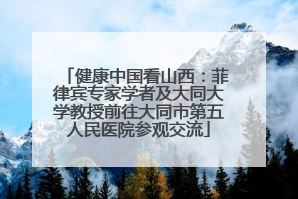健康中国看山西：菲律宾专家学者及大同大学教授前往大同市第五人民医院参观交流