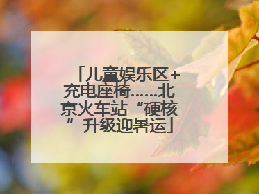 儿童娱乐区+充电座椅……北京火车站“硬核”升级迎暑运