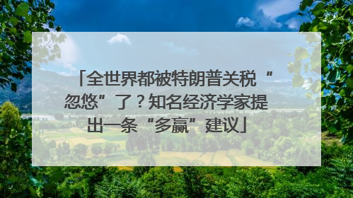 全世界都被特朗普关税“忽悠”了？知名经济学家提出一条“多赢”建议