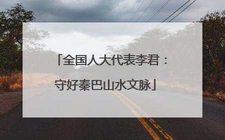 全国人大代表李君：守好秦巴山水文脉