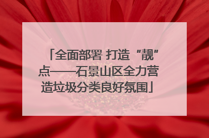 全面部署 打造“靓” 点——石景山区全力营造垃圾分类良好氛围