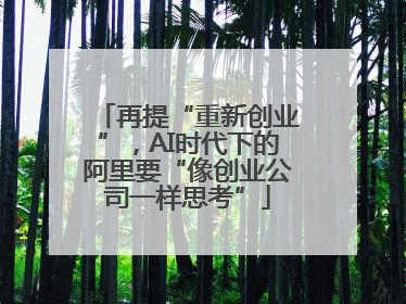 再提“重新创业”，AI时代下的阿里要“像创业公司一样思考”