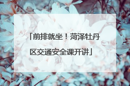 前排就坐！菏泽牡丹区交通安全课开讲