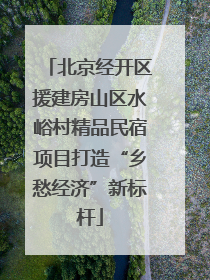 北京经开区援建房山区水峪村精品民宿项目打造“乡愁经济”新标杆