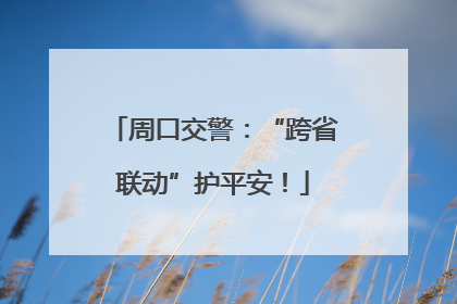 周口交警：“跨省联动”护平安！