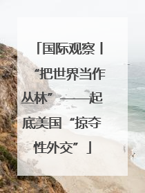 国际观察丨“把世界当作丛林”——起底美国“掠夺性外交”