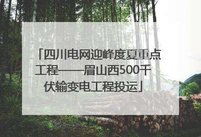 四川电网迎峰度夏重点工程——眉山西500千伏输变电工程投运