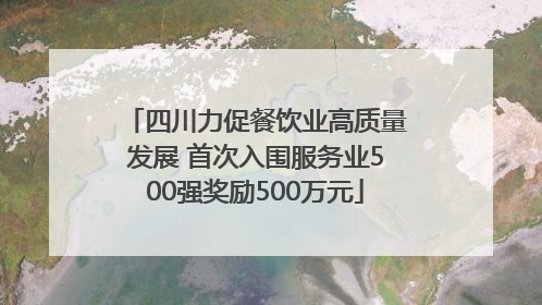 四川力促餐饮业高质量发展 首次入围服务业500强奖励500万元