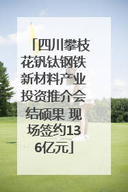 四川攀枝花钒钛钢铁新材料产业投资推介会结硕果 现场签约136亿元