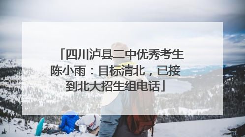 四川泸县二中优秀考生陈小雨：目标清北，已接到北大招生组电话