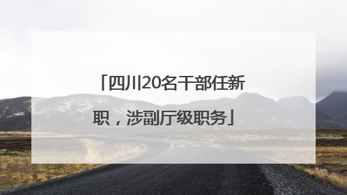 四川20名干部任新职，涉副厅级职务