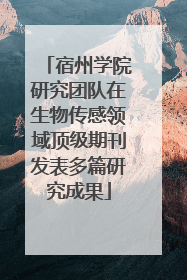宿州学院研究团队在生物传感领域顶级期刊发表多篇研究成果