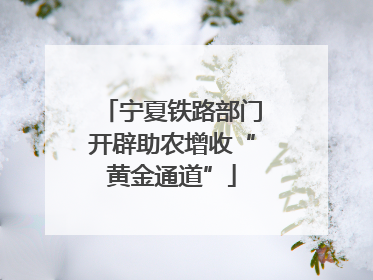 宁夏铁路部门开辟助农增收“黄金通道”
