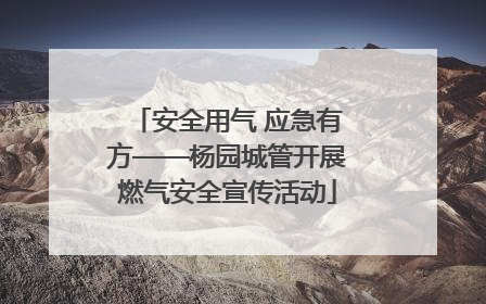 安全用气 应急有方——杨园城管开展燃气安全宣传活动