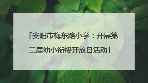 安阳市梅东路小学：开展第三届幼小衔接开放日活动