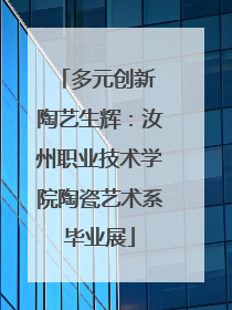 多元创新 陶艺生辉：汝州职业技术学院陶瓷艺术系毕业展