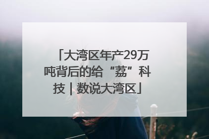 大湾区年产29万吨背后的给“荔”科技｜数说大湾区
