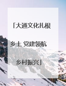 大通文化扎根乡土 党建领航乡村振兴