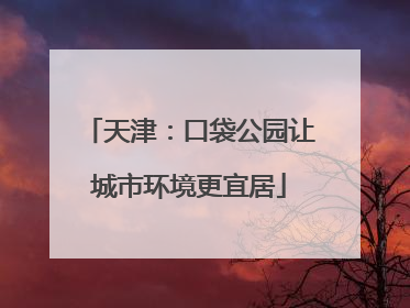 天津：口袋公园让城市环境更宜居