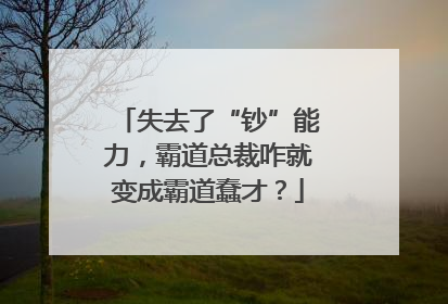 失去了“钞”能力，霸道总裁咋就变成霸道蠢才？