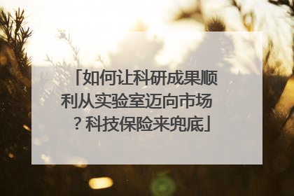 如何让科研成果顺利从实验室迈向市场？科技保险来兜底
