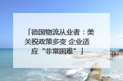 德国物流从业者：美关税政策多变 企业适应“非常困难”