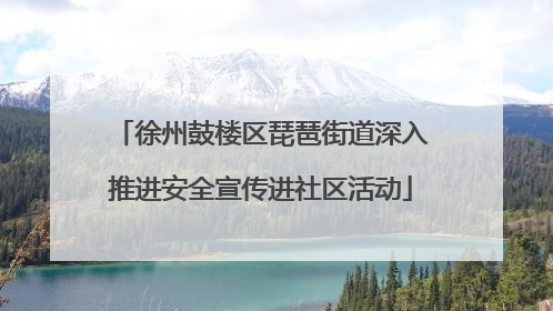 徐州鼓楼区琵琶街道深入推进安全宣传进社区活动