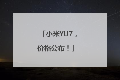 小米YU7，价格公布！