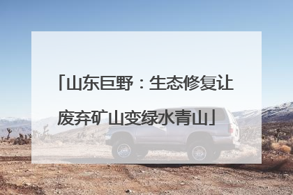 山东巨野：生态修复让废弃矿山变绿水青山
