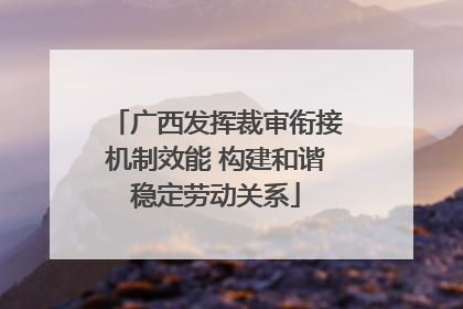 广西发挥裁审衔接机制效能 构建和谐稳定劳动关系