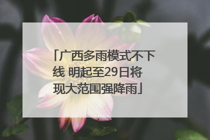 广西多雨模式不下线 明起至29日将现大范围强降雨