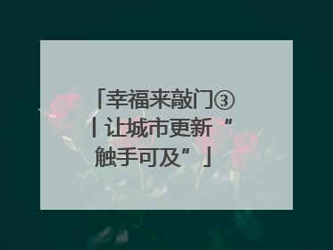 幸福来敲门③丨让城市更新“触手可及”