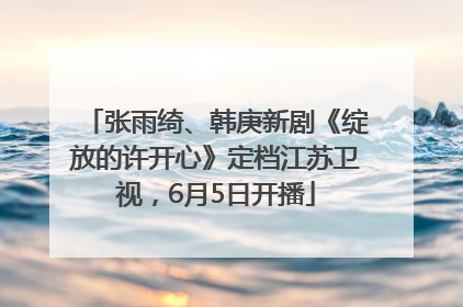 张雨绮、韩庚新剧《绽放的许开心》定档江苏卫视，6月5日开播