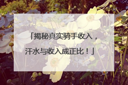 揭秘真实骑手收入，汗水与收入成正比！
