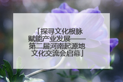 探寻文化根脉 赋能产业发展——第二届河南起源地文化交流会启幕