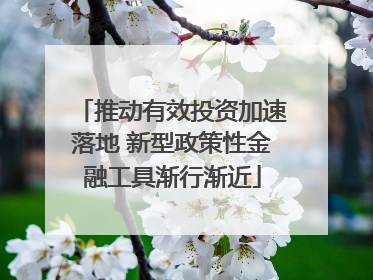 推动有效投资加速落地 新型政策性金融工具渐行渐近