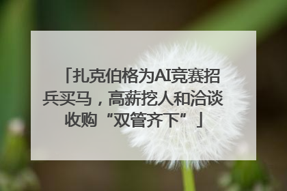 扎克伯格为AI竞赛招兵买马，高薪挖人和洽谈收购“双管齐下”