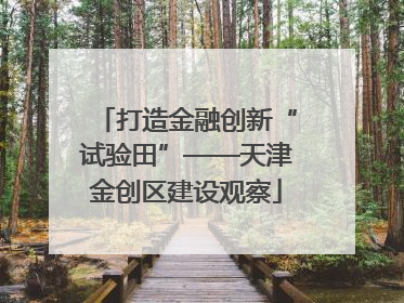 打造金融创新“试验田”——天津金创区建设观察