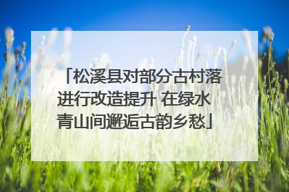 松溪县对部分古村落进行改造提升 在绿水青山间邂逅古韵乡愁