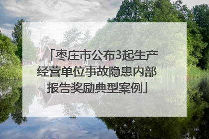 枣庄市公布3起生产经营单位事故隐患内部报告奖励典型案例