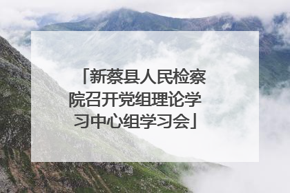 新蔡县人民检察院召开党组理论学习中心组学习会