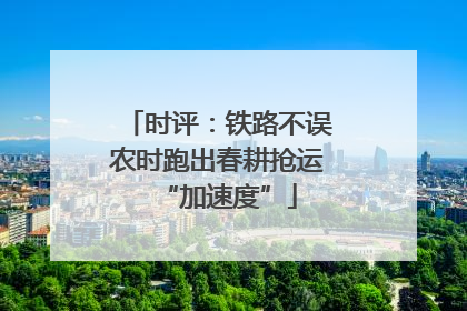 时评：铁路不误农时跑出春耕抢运“加速度”