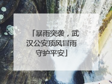 暴雨突袭，武汉公安顶风冒雨守护平安