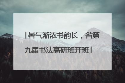 暑气渐浓书韵长，省第九届书法高研班开班