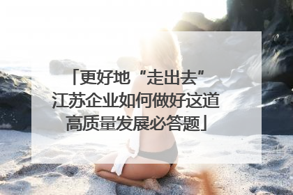 更好地“走出去” 江苏企业如何做好这道高质量发展必答题