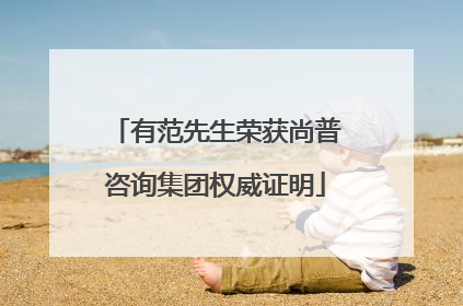 有范先生荣获尚普咨询集团权威证明