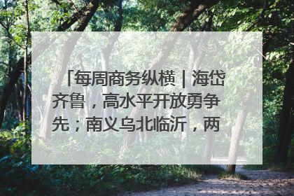 每周商务纵横｜海岱齐鲁，高水平开放勇争先；南义乌北临沂，两扇窗里观外贸