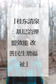 桂东清泉：基层治理提效能 改善民生增福祉